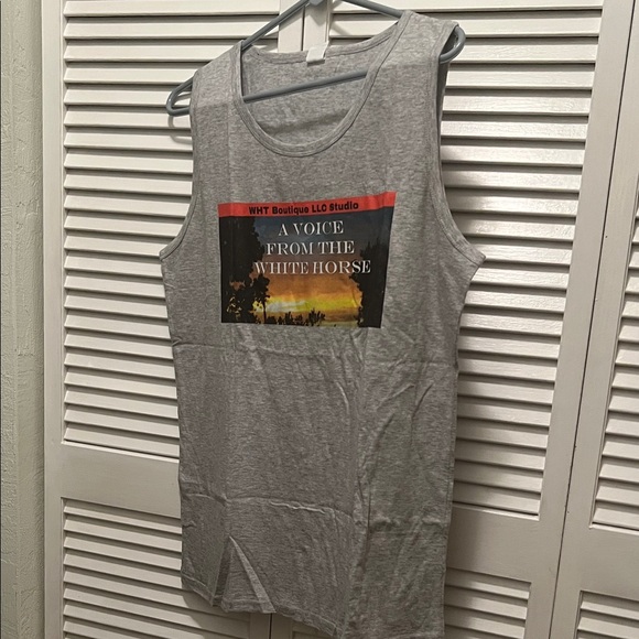 WHTBOUTIQUE Other - # 0662** Unisex Gray Sleeveless Graphic AVFTWH Workout Shirt